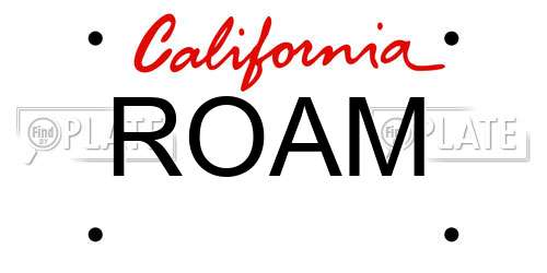 ROAM California License Plate