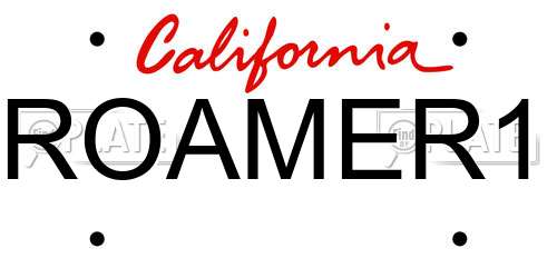 ROAMER1 California License Plate