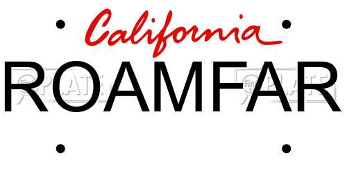 ROAMFAR California License Plate