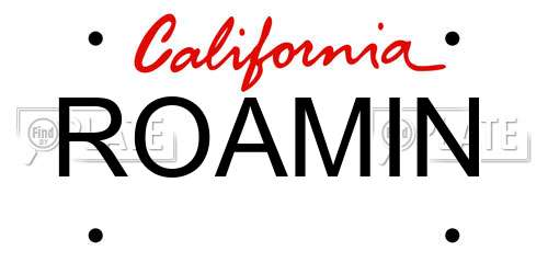 ROAMIN California License Plate
