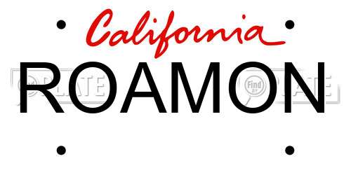 ROAMON California License Plate