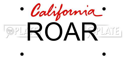 ROAR California License Plate
