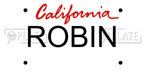 ROBIN California License Plate