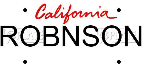 ROBNSON California License Plate