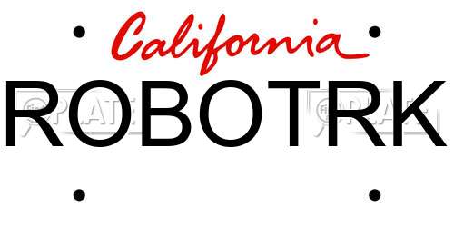 ROBOTRK California License Plate
