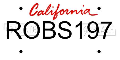ROBS197 California License Plate
