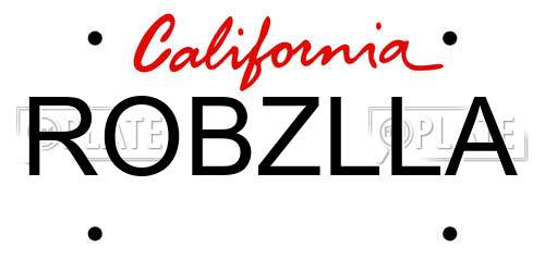 ROBZLLA California License Plate