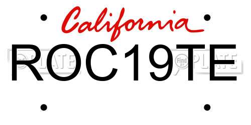ROC19TE California License Plate