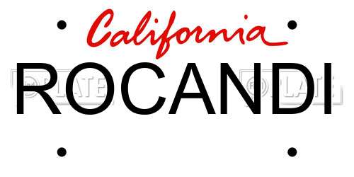 ROCANDI California License Plate