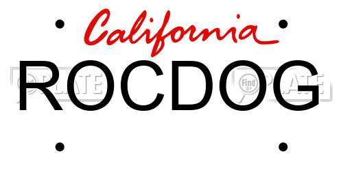 ROCDOG California License Plate