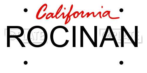ROCINAN California License Plate
