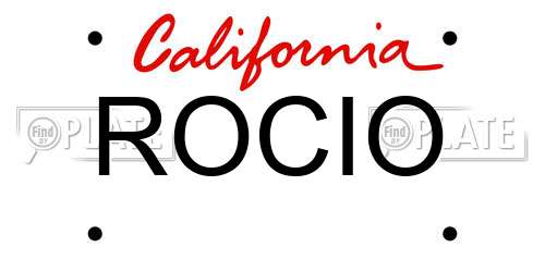 ROCIO California License Plate