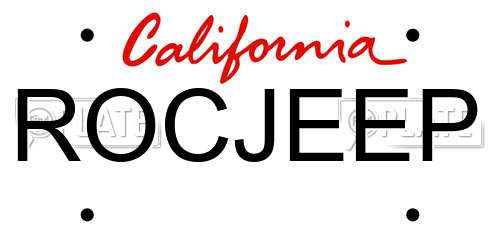 ROCJEEP California License Plate