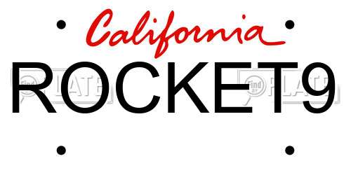ROCKET9 California License Plate