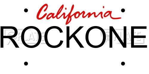 ROCKONE California License Plate