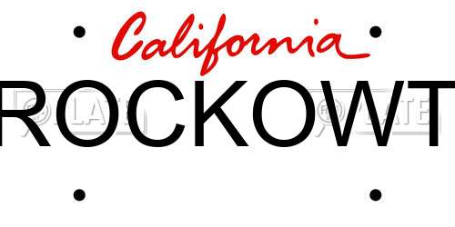 ROCKOWT California License Plate
