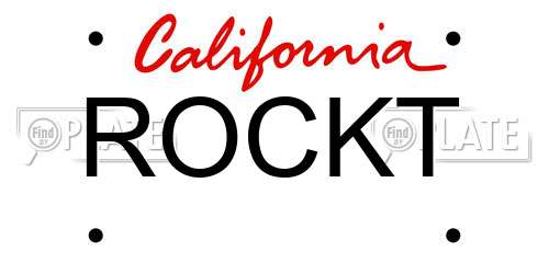 ROCKT California License Plate