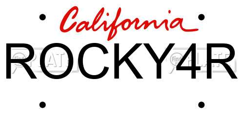 ROCKY4R California License Plate