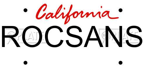 ROCSANS California License Plate