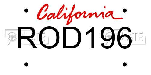 ROD196 California License Plate