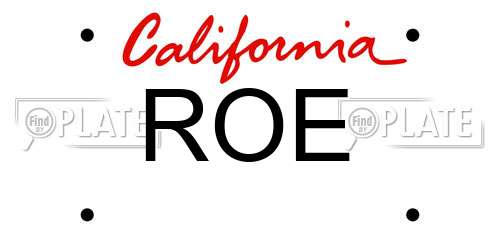 ROE California License Plate