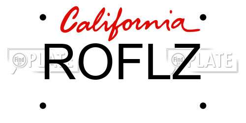 ROFLZ California License Plate