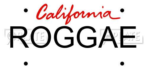 ROGGAE California License Plate