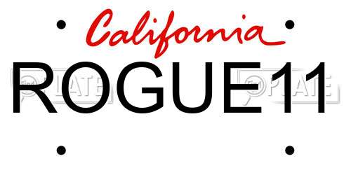 ROGUE11 California License Plate