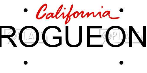 ROGUEON California License Plate