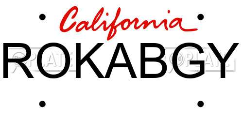 ROKABGY California License Plate