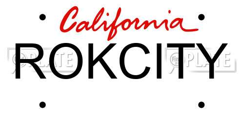 ROKCITY California License Plate