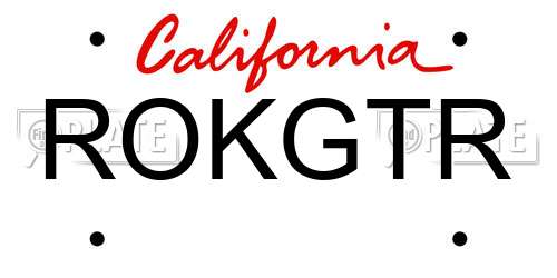 ROKGTR California License Plate