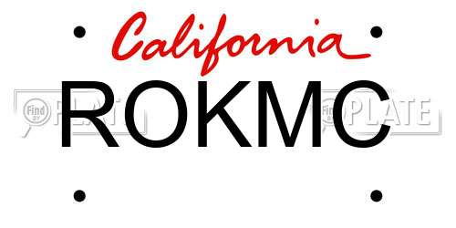 ROKMC California License Plate