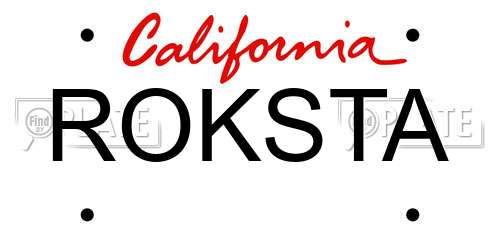 ROKSTA California License Plate