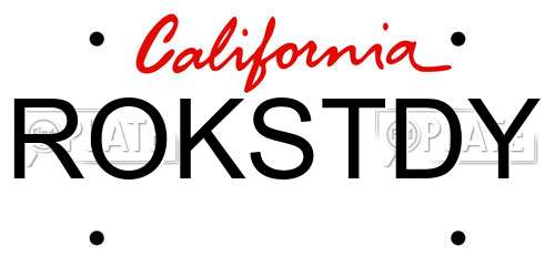 ROKSTDY California License Plate