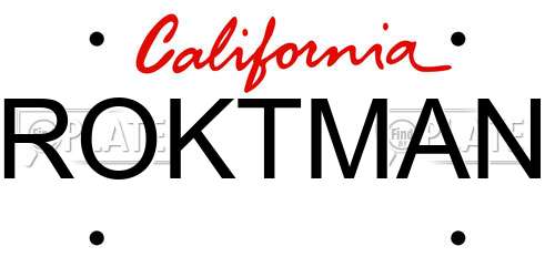 ROKTMAN California License Plate
