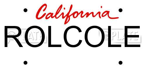 ROLCOLE California License Plate