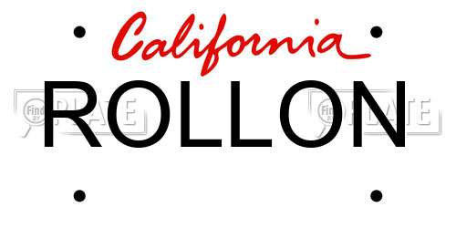 ROLLON California License Plate