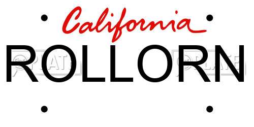 ROLLORN California License Plate
