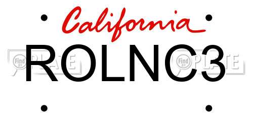 ROLNC3 California License Plate