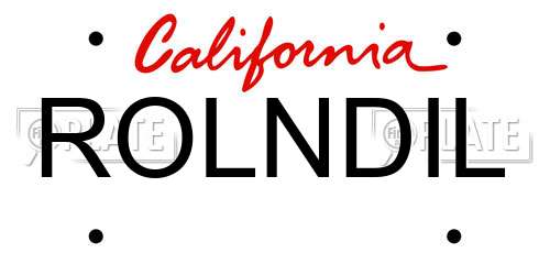 ROLNDIL California License Plate