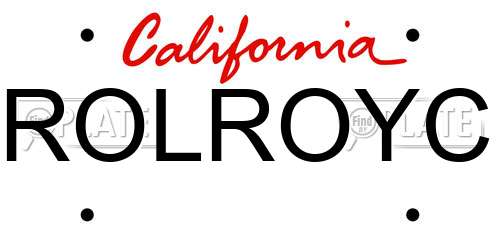 ROLROYC California License Plate
