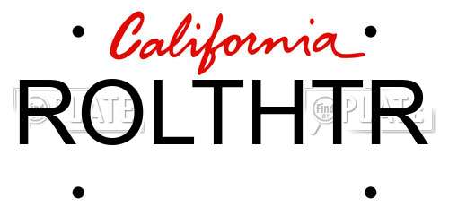 ROLTHTR California License Plate