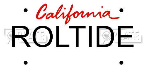ROLTIDE California License Plate