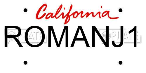 ROMANJ1 California License Plate