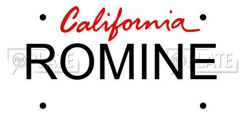 ROMINE California License Plate