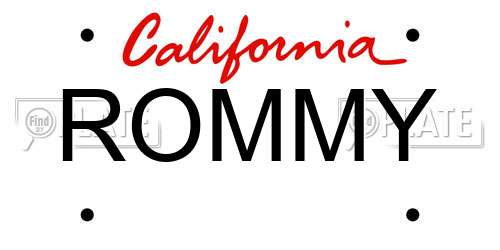 ROMMY California License Plate