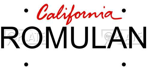 ROMULAN California License Plate