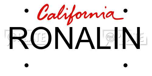 RONALIN California License Plate