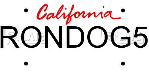 RONDOG5 California License Plate
